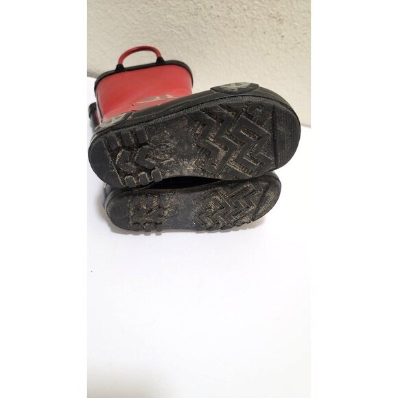 Target Cars Themed Kids Rain Boots Size 6 With Handles & Fun Racing Design - Picture 5 of 7